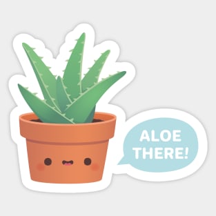 Cute Aloe Vera Says Aloe There Sticker